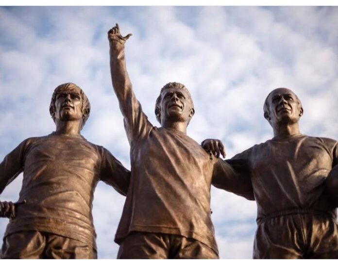 The Holy Trinity: Manchester United's Iconic Old Trafford Statue Stands as Testament to Club's Golden Era